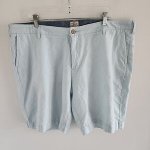 FAHERTY Linen Cotton Blend Lightweight Flat Front Teal Blue Men’s Shorts Size 42